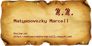 Matyasovszky Marcell névjegykártya